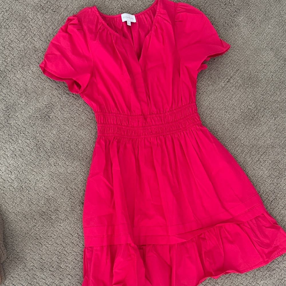 Sugarlips Fuchsia Short Sleeve Dress